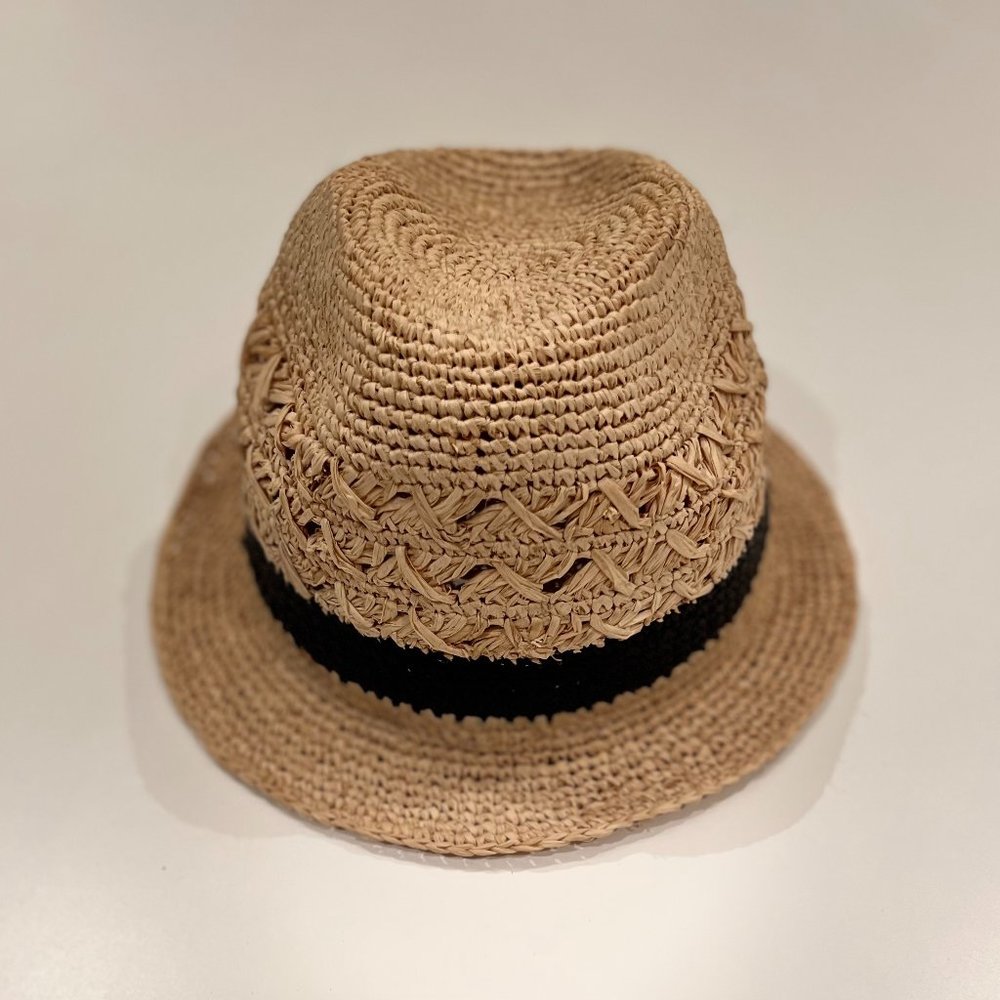 Mar y Sol Avery Black & Tan Raffia Fedora